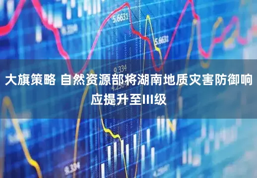 大旗策略 自然资源部将湖南地质灾害防御响应提升至III级